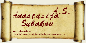Anastasija Subakov vizit kartica